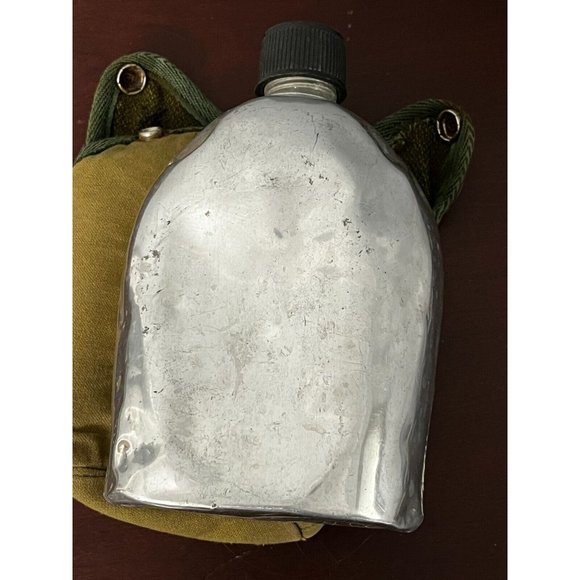 Vintage 1960's One Quart Boy Scout Style Water Canteen Canvas Cover Taiwan - Picture 7 of 10